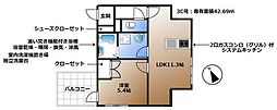 世田谷区北沢2丁目マンション 1LDKの間取図画像