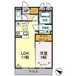 リビエールセレナ 1LDKの間取図画像