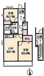 Ｃｏｎｔｒａｉｌ2 1階2LDKの間取り