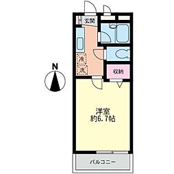 コスギソニア 1Kの間取図画像