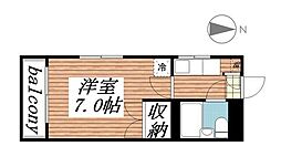 ドーム吉祥寺 1階1Kの間取り