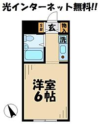 メゾン多摩 1Kの間取図画像