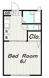 ハイビスカス 1階1Kの間取り