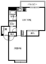 向丘プラザハウス 1LDKの間取図画像