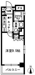 レジディア中落合-C 1Kの間取図画像