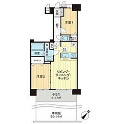 ライオンズマンション東浦和ガーデン 2LDKの間取図画像