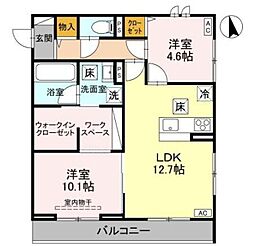 アーバンパレス21 2LDKの間取図画像