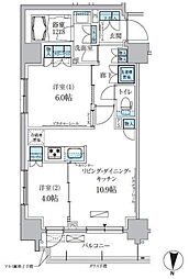 パークアクシス両国馬車通り 2LDKの間取図画像