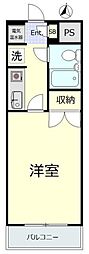 ロアール洗足池 1Kの間取図画像