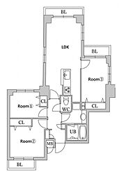 スパッジオ上野東 3LDKの間取図画像