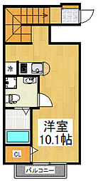 ツインコート多摩川 2階ワンルームの間取り