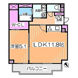 アトリエール堺新町 1LDKの間取図画像