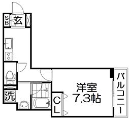 INOVE寝屋川大利町 1Kの間取図画像