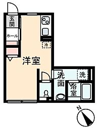 ソレイユ ワンルームの間取図画像