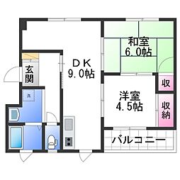 JR紀勢本線 紀三井寺駅 徒歩28分の賃貸マンション 1階2DKの間取り