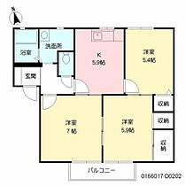 コーポＲｙｕｓｅｉ　Ｄ棟 D0202 ｜ 大分県大分市大字津守214-7（賃貸アパート3K・2階・54.34㎡） その2