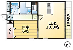 プチベルージュ 1LDKの間取図画像