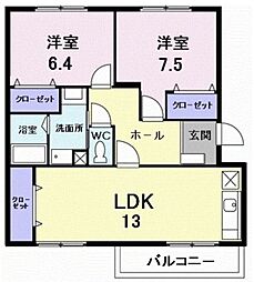 メゾン名草 2LDKの間取図画像