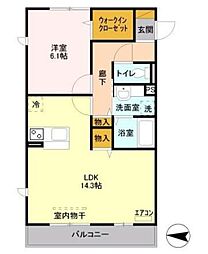 セントラルパル武蔵浦和 1LDKの間取図画像