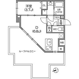 ガーラプレイス八幡山壱番館 1DKの間取図画像