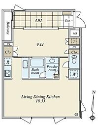 月光町アパートメント 1SLDKの間取図画像
