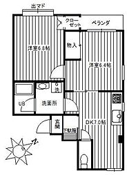 水村ビル 2DKの間取図画像