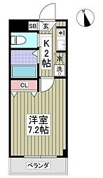 エトワールチヒロ 1Kの間取図画像