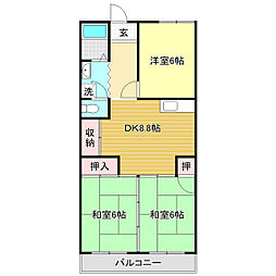 コーポ公文 3DKの間取図画像