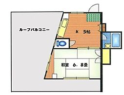 レリーフ88 1Kの間取図画像