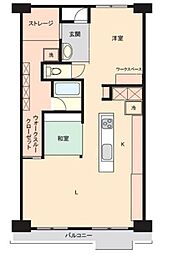 ルミエール厚木 1LDKの間取図画像
