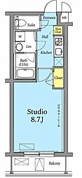 GALAVISTA武蔵小山 1Kの間取図画像