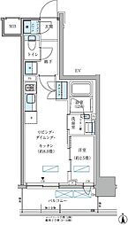 パークアクシス大森山王 1LDKの間取図画像