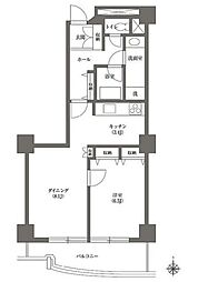 文京グリーンコートビュータワー本駒込B棟 1LDKの間取図画像