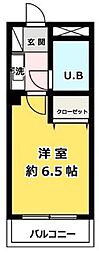 ライオンズマンション八王子第6 4階ワンルームの間取り