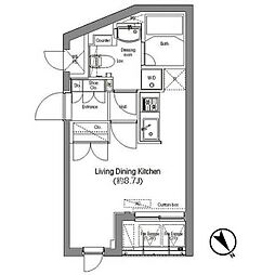 コンフォリア麻布台 ワンルームの間取図画像