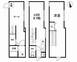 Garden Court四つ木 1階2LDKの間取り