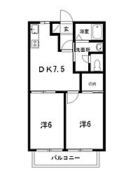 シャーメゾン井上 2DKの間取図画像