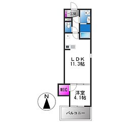 (仮称)ジーメゾン西湊ベルジュール 1LDKの間取図画像