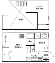 ル・フォティユ 1Kの間取図画像