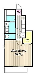 サニーフラット 1Kの間取図画像