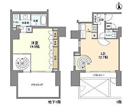 LaSante麻布十番 2LDKの間取図画像