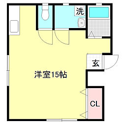 Bonheur ワンルームの間取図画像
