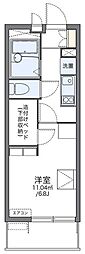 ヒルトップ壱番館 1Kの間取図画像