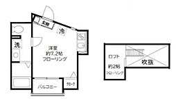 ヌーヴォープリエール 3階ワンルームの間取り