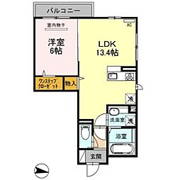 ビーグルテラスB 1LDKの間取図画像
