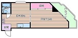リトルシャトー天満 1DKの間取図画像