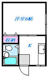 サンハイツ 1Kの間取図画像