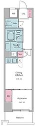 レジディア目白 1DKの間取図画像