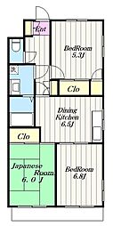 サニーコート 3DKの間取図画像