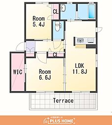 フロントパディ 2LDKの間取図画像